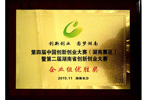 第四屆中國(guó)創(chuàng)新創(chuàng)業(yè)大賽（湖南賽區(qū)）企業(yè)組優(yōu)勝獎(jiǎng)
